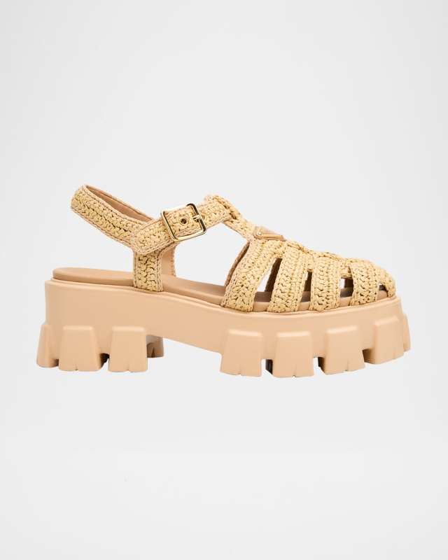 Monolith Raffia Chunky Fisherman Sandals